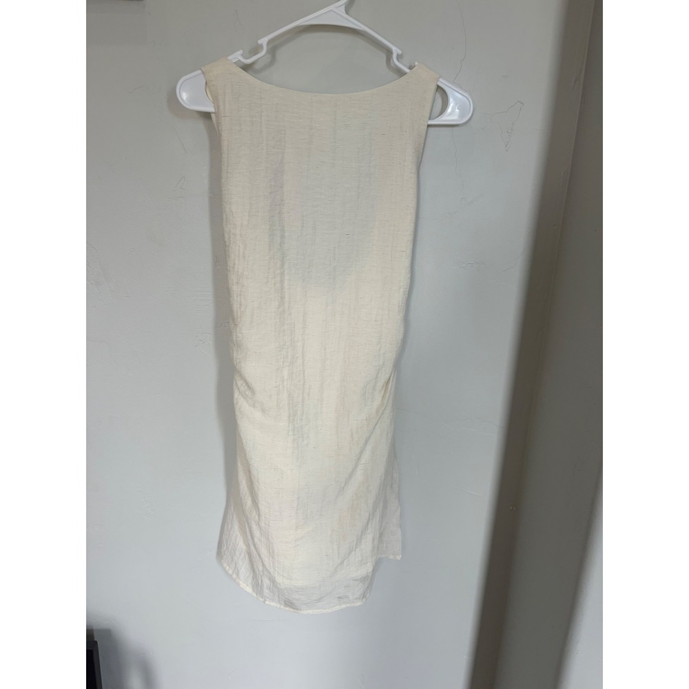 Cider Beige Textured Open Back Mini Dress with Bow Detail XS CD2024071250807MD